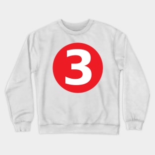 Number 3 Big Red Dot Letters & Numbers Crewneck Sweatshirt